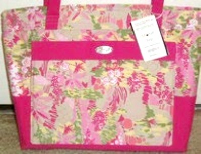 Pink Floral Print Tote Bag