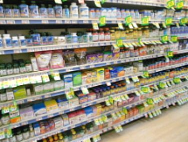 Vitamin Supplements on Store Shelves