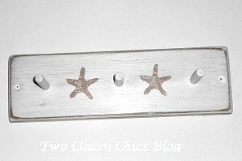 Starfish Peg Shelf Coastal Home Decor