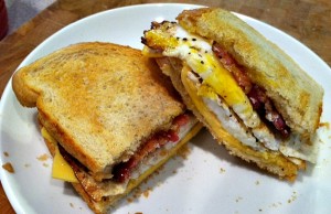 Bacon, Egg and Cheese on Sourdough Bread Recipe