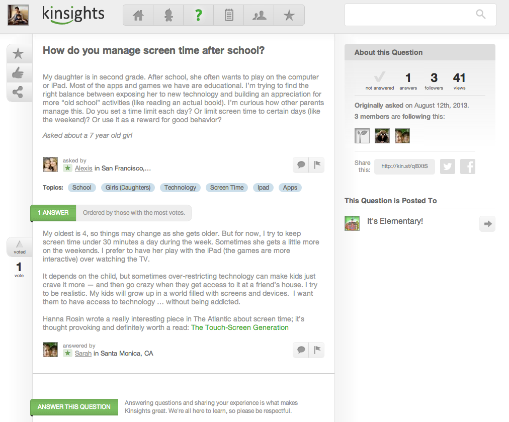 Kinsights example page http://twoclassychics,com