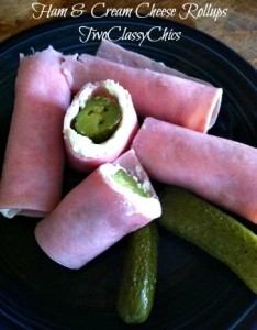 ham & cream cheese roll ups recipe https://twoclassychics.com/2014/07/ham-cream-cheese-rollups-recipe/