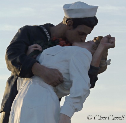 The Kissing Sailor Statue in San Diego