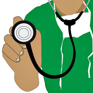 Doctor Holding A Stethoscope Icon by atibodyphoto