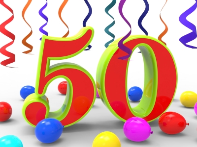 Number Fifty Party Shows Happiness And Celebrations by Stuart Miles freedigitalphotos