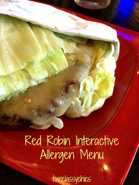 Red Robin Low Carb Gluten Free Burger Interactive Allergen Menu