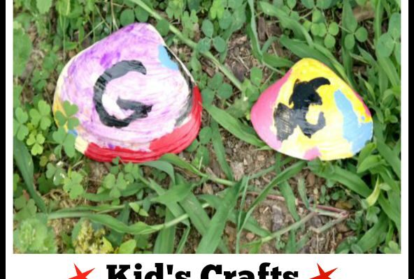 Kid’s Craft Project – Hand Painted Clam Shell Garden Art