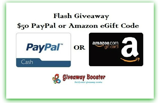 Flash Cash Giveaway: Win $50 Paypal or Amazon Gift Card