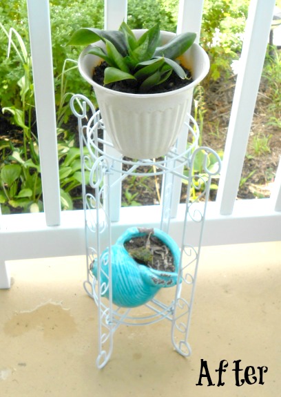 White Wrought Iron Plant Stand