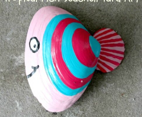 Kid’s Craft Project – Tropical Fish Painted Seashells