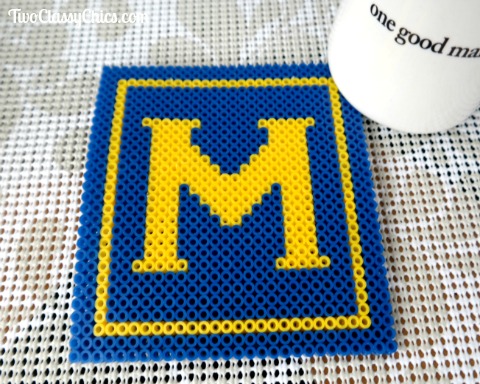 DIY Melty Bead Beverage Coaster - Michigan Wolverines