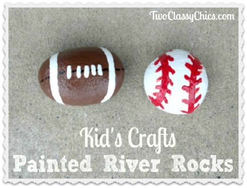 Kid’s Crafts: Painted Sports Ball Themed River Rocks