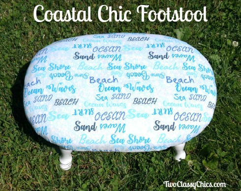 Beach Coastal Chic Footstool