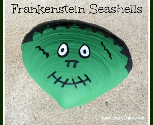 Halloween Craft Project – Painted Frankenstein Seashells