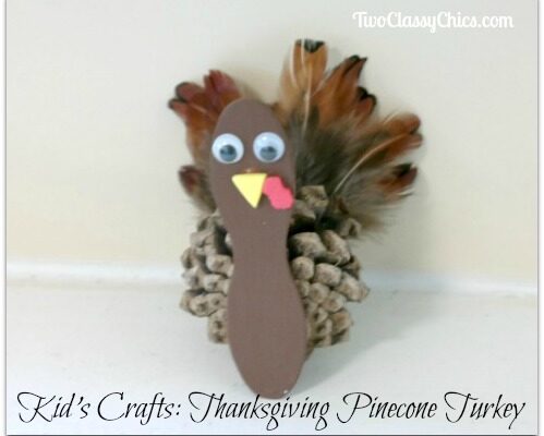 Kid’s Thanksgiving Crafts Pinecone Turkey