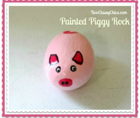 Kid’s Crafts Hand Painted Piggy River Rocks