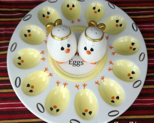 Precious Moments Angeled Eggs Serving Platter, Salt & Pepper Shakers and Recipe