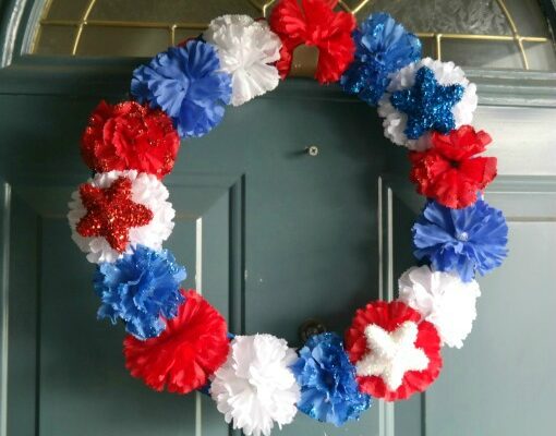 DIY Dollar Tree Patriotic Door Wreath for July 4th