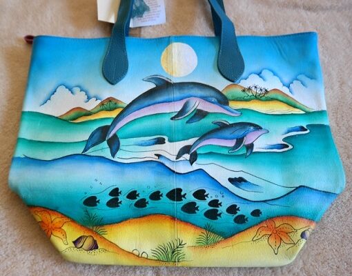 Make a Fashion Statement with a Genuine Leather, Hand Painted Tote Bag