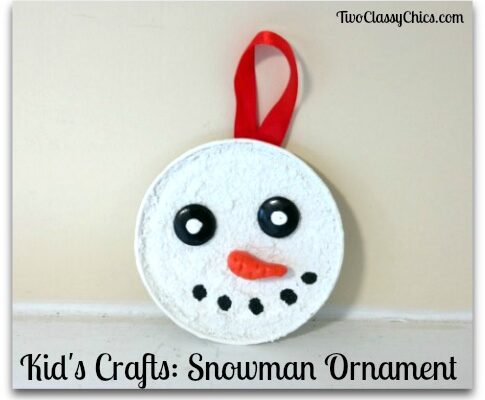 Kid’s Crafts: Soup Can Lid Snowman Christmas Ornaments