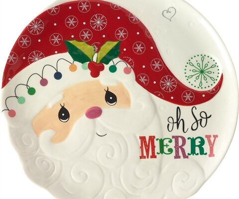 Precious Moments Collection Ceramic Santa Serving Platter