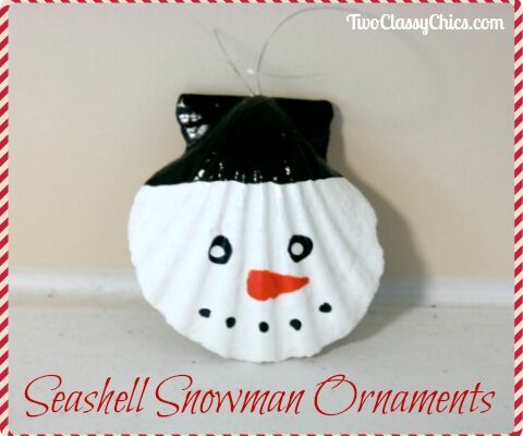 Kid’s Craft Project: Easy Snowman Seashell Christmas Ornaments