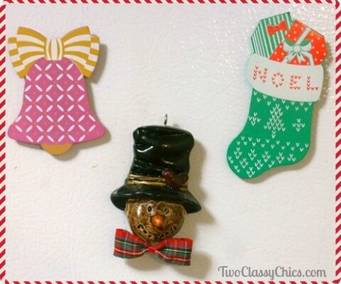 Recycling Old Christmas Tree Ornaments into New Refrigerator Magnets