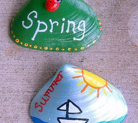 Kid’s Crafts – Painted Seashells Spring and Summer Designs