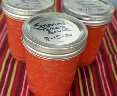 Home Canning Seasoned Tomato Sauce with Recipe and Tips