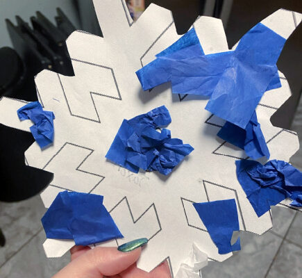 Kid’s Crafts – Tissue Paper Snowflakes