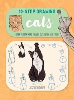 10-Step Drawing Cats Book by Justine Lecouffe