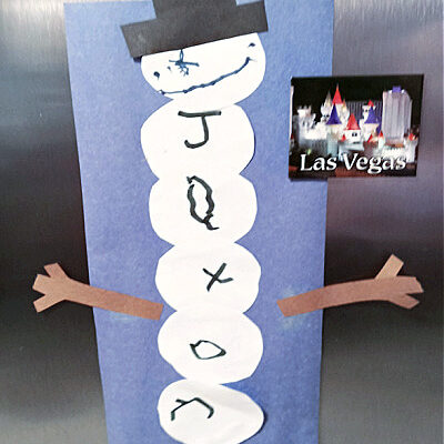 Kid’s Crafts – Paper Snowman Refrigerator Art