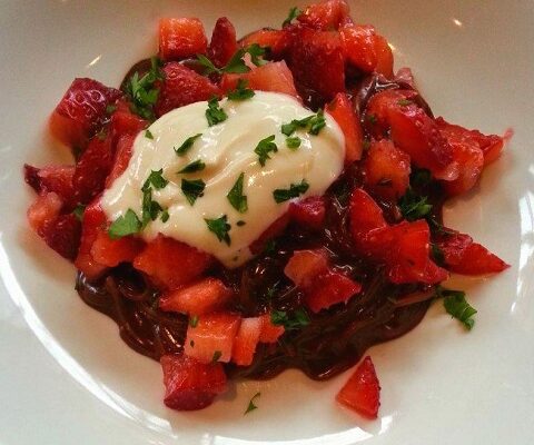 Chocolate and Strawberry Angel Hair Pasta Recipe