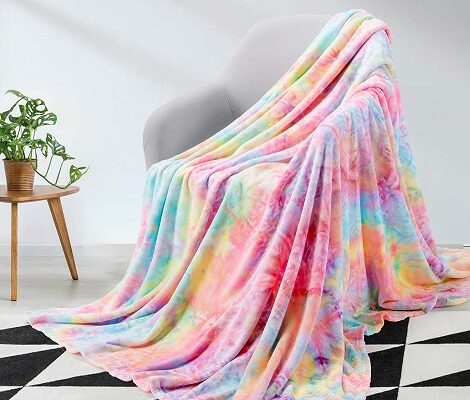 Elegear Tie-Dye Plush Fleece Throw Blanket