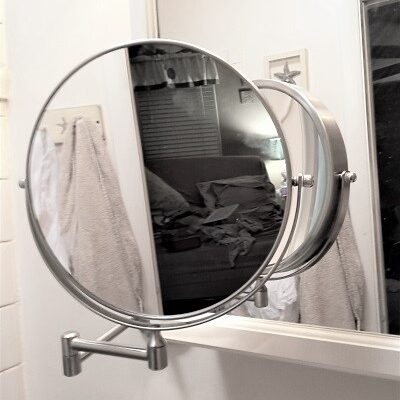 Wall Mount Cosmetic Make-Up Mirror with 10X Magnification