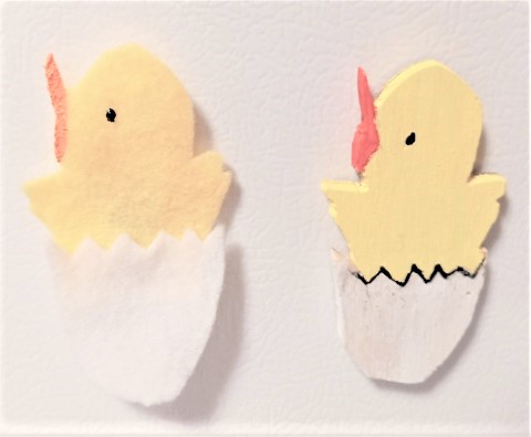 Kid's Crafts Felt Easter Chick Refrigerator Magnets