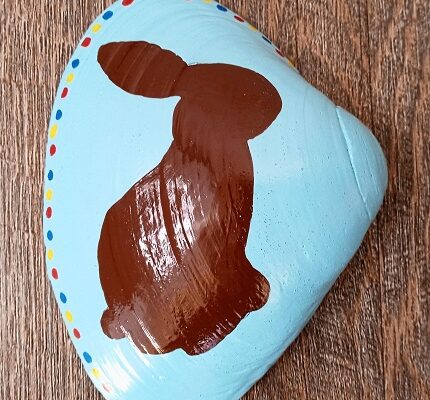 Hand Painted Chocolate Easter Bunny Seashell Decoration