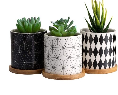 Small Ceramic Indoor Plant Pot Set by Dsben