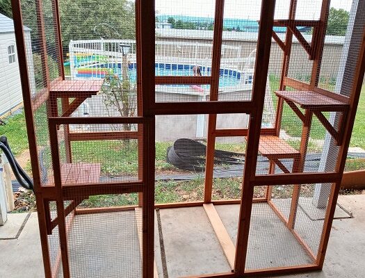 Large Wooden Outdoor Cat House Catio Enclosure