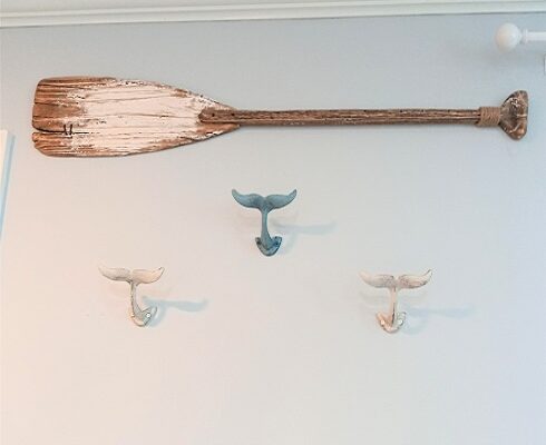 Coastal Whale Tail Cast Iron Wall Hooks