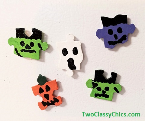 Puzzle Pieces Halloween Refrigerator Magnets