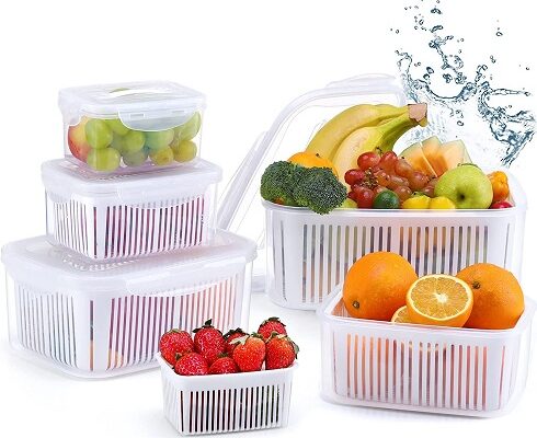 LUXEAR Fresh Produce Saver Refrigerator Food Storage Containers