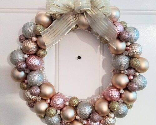 How to Make a Christmas Ornament Ball Door Wreath