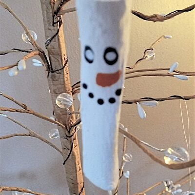 Kid’s Craft Project – Upcycled Bone Snowman Christmas Tree Ornaments