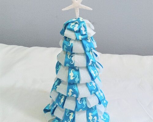 Hand-Crafted Ribbon Coastal Christmas Tree