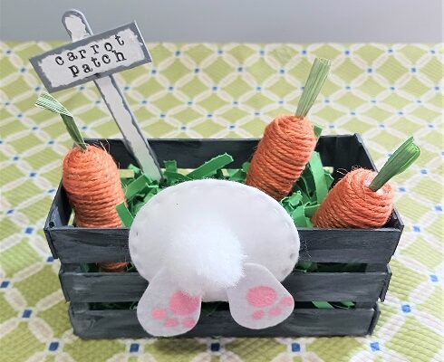 Easter Bunny Butt Carrot Patch Wood Crate Craft Project