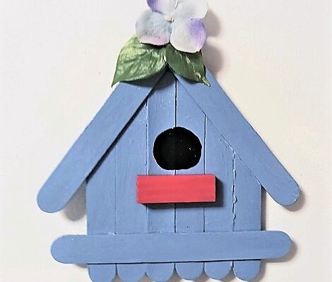 Craft Stick Spring Bird House Refrigerator Magnet for Kids