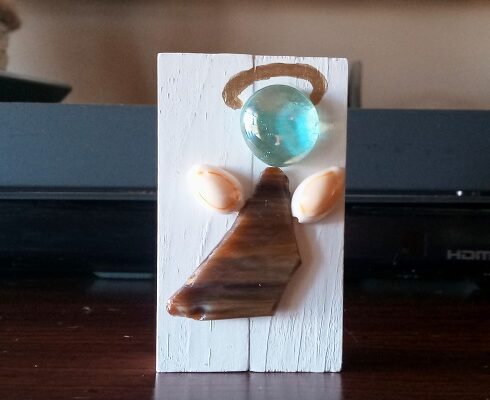Angel of the Sea Faux Sea Glass Tiered Tray Decor