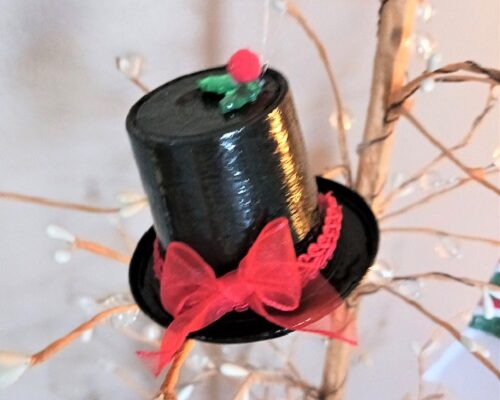 Recycled K-Cup Snowman Top Hat Christmas Ornaments