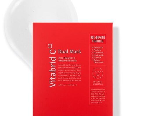 Vitabrid C¹² Dual Mask: Age-Defying & Firming, Wrinkle Care Facial Sheet Mask